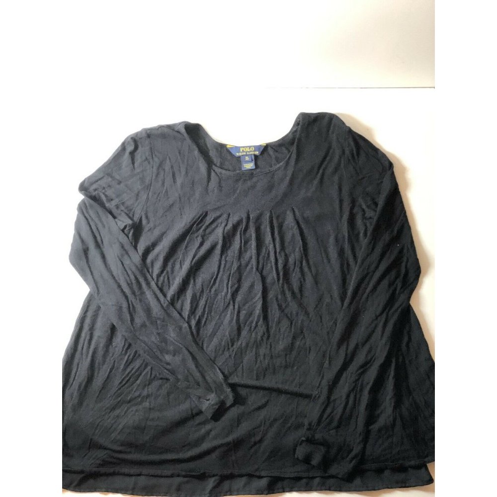Womens Polo Ralph Lauren Shirt XL Black Cotton